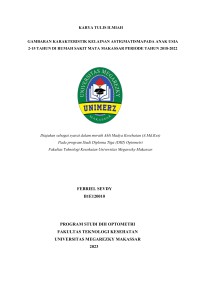 GAMBARAN KARAKTERISTIK KELAINAN ASTIGMATISMA PADA ANAK USIA 2-15 TAHUN DI RUMAH SAKIT MATA MAKASSAR PERIODE TAHUN 2018-2022